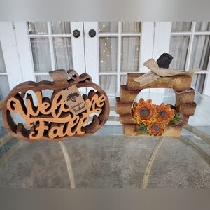 Publix Fall And Autumn Wooden Decor, Welcome Fall Handcrafted in Thailand
